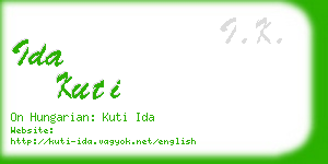 ida kuti business card